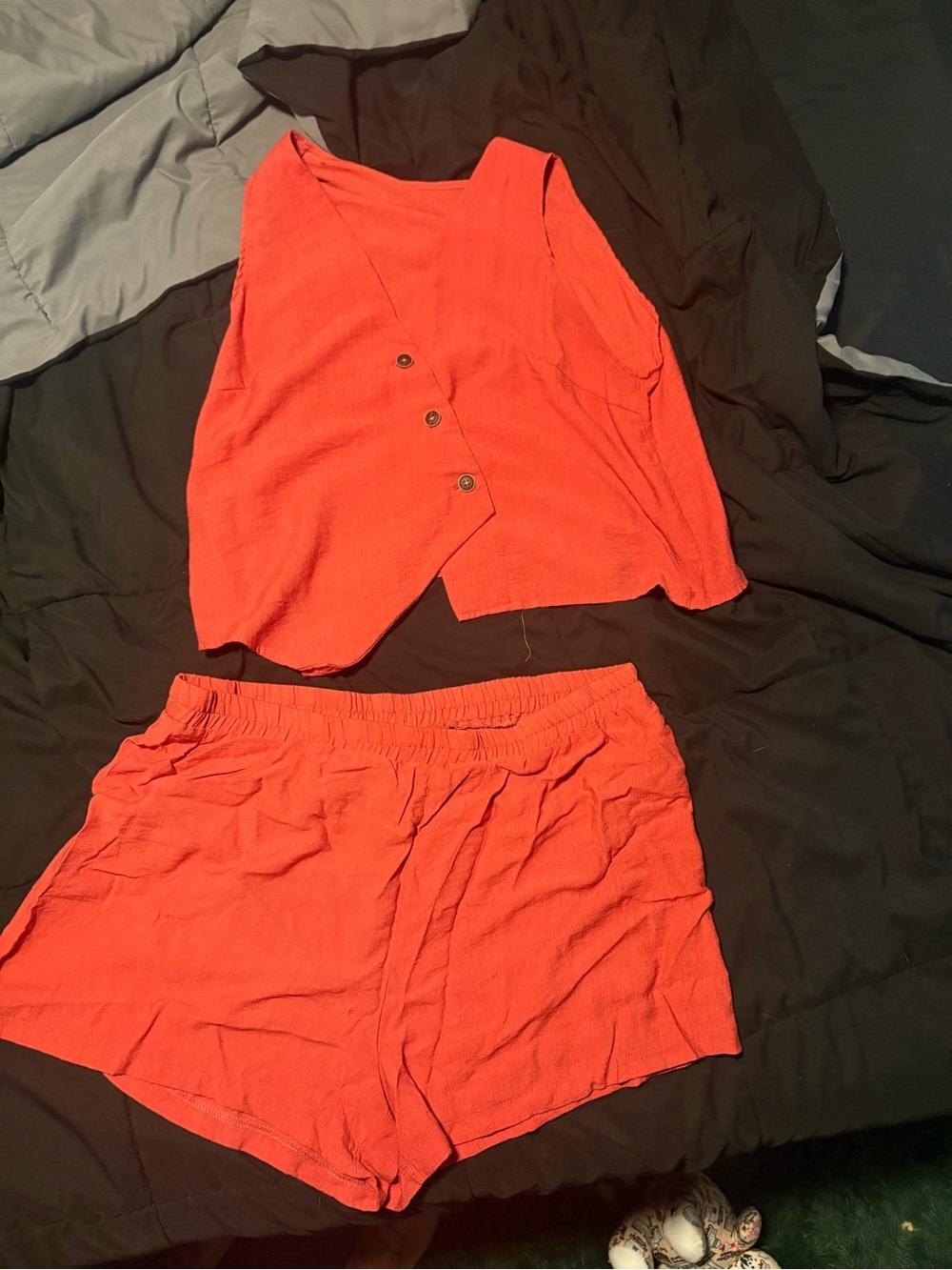 Women’s Lightweight Orange set- Casual Elastic Waist